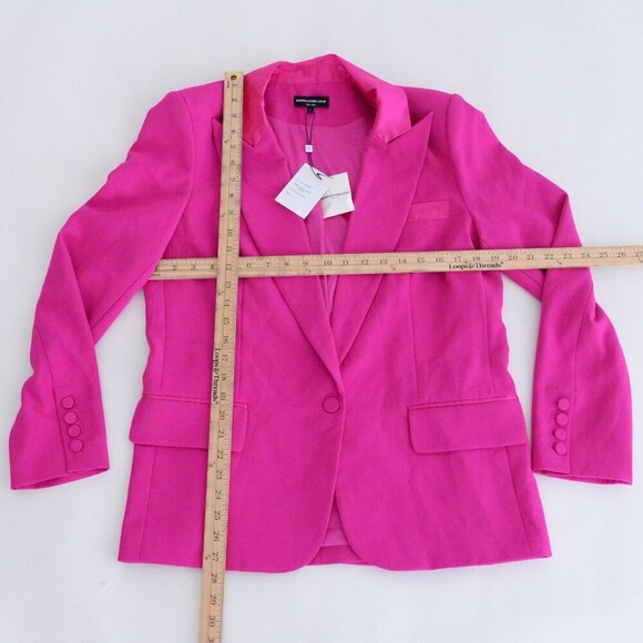 Generation Love New York Cori Hot Pink Single Button Tuxedo Blazer L - Picture 4 of 14